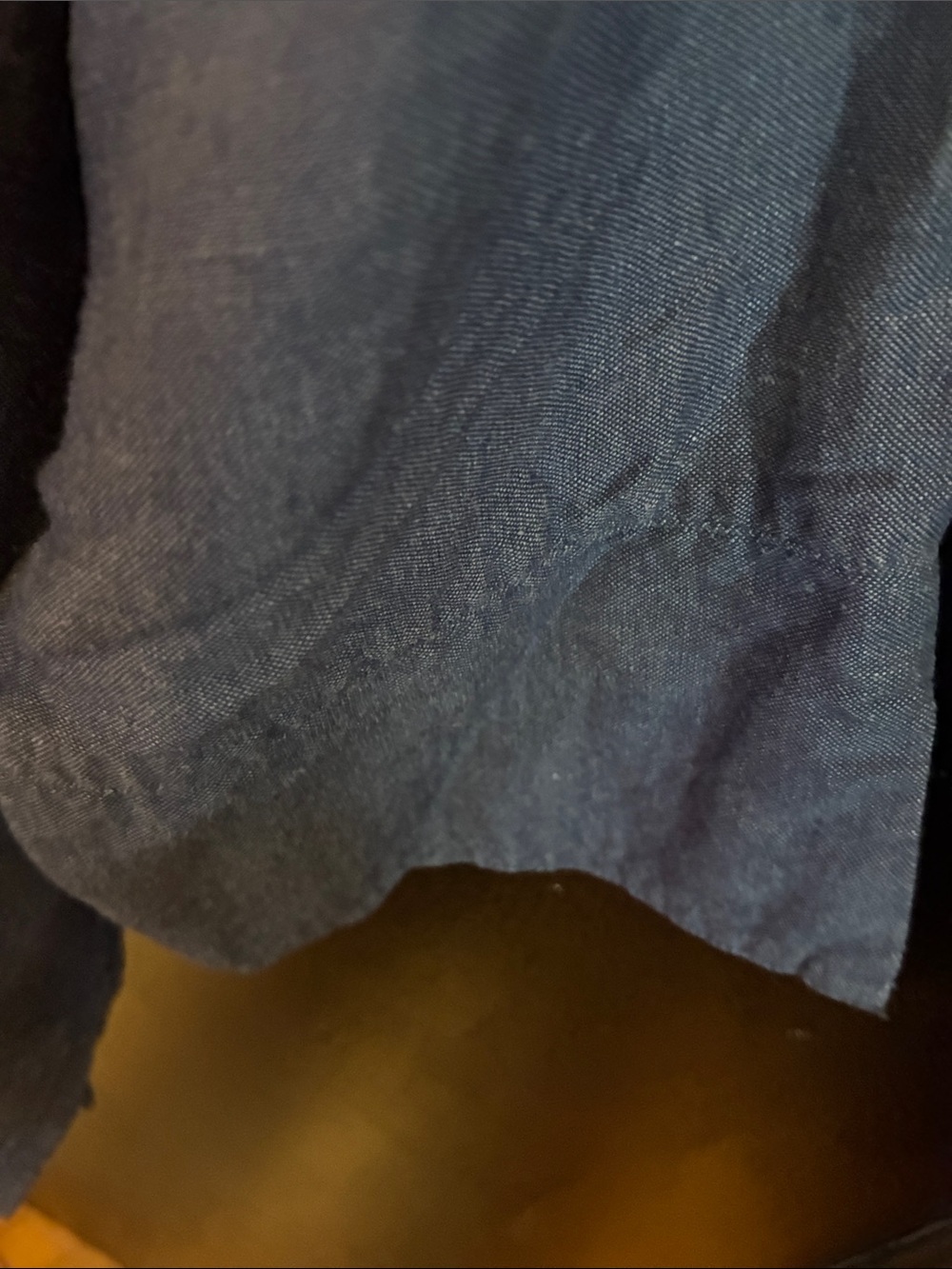 Coldwater Creek Navy Button-Front Linen Shirt - Picture 4 of 5